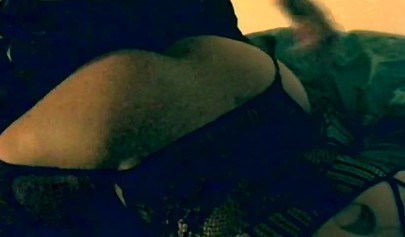 Lingerie-clad ebony with a big booty gets orally pleased & fucked doggystyle