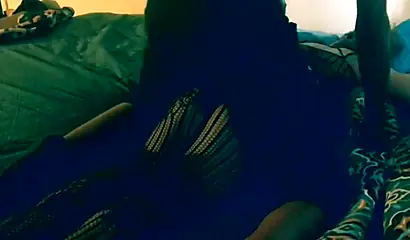 Lingerie-clad ebony with a big booty gets orally pleased & fucked doggystyle