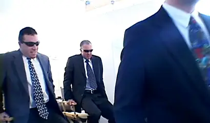 Ebony babe gets fucked by a white man in black