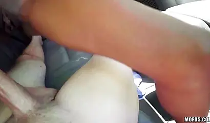 Innocent ebony Tiffany Nunez fucks white dude in the car