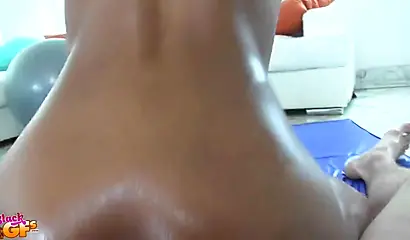 Hottie Ivy Young gets her black pussy fucked after her yoga class