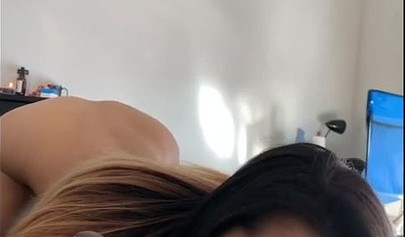 Ebony Asian babe Allie sucks and rides a dick in POV