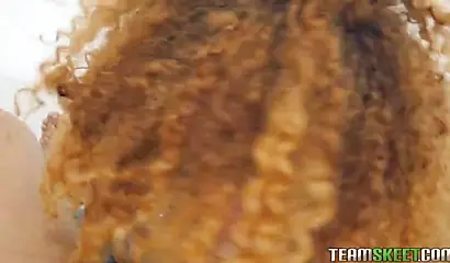 Curly-haired ebony Kendall Woods passionately fucks a white boner