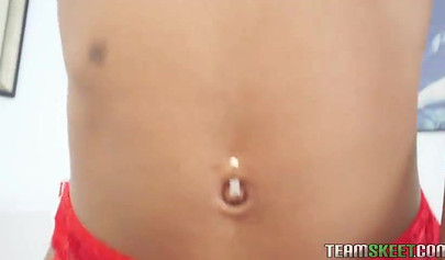 Ebony stunner Kendall Woods dominates a white rod in POV