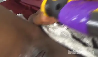 Barely legal ebony Monique masturbates in a solo