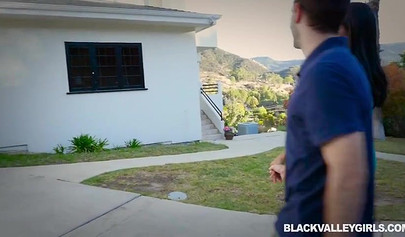 Ebony virgin Jenna Foxx gets fucked by a white stud