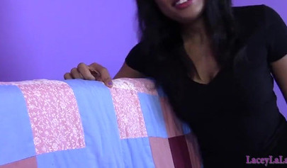 Desirable ebony gets down on her knees to suck dick