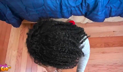 Black babe Charlie Rae gets fingered before she sucks him off