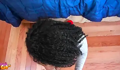 Black babe Charlie Rae gets fingered before she sucks him off