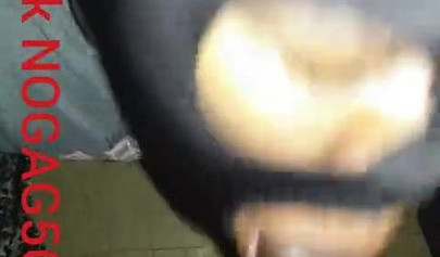 Masked amateur wraps her lips around a big black cock