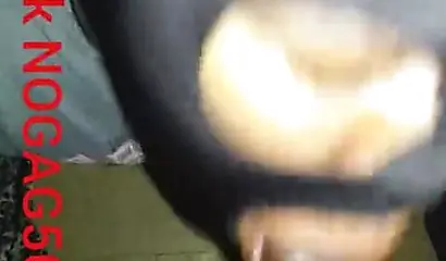 Masked amateur wraps her lips around a big black cock