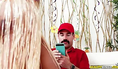 Moriah Mills gets her big booty wet as well as her tits