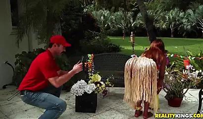 Moriah Mills gets her big booty wet as well as her tits