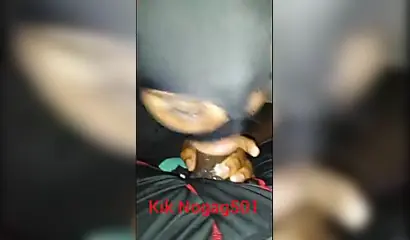 Amateur masked babe sucks on a big black cock in POV