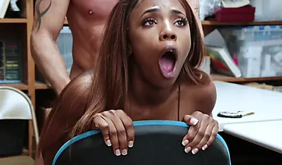 Horny Sarah Bank gets nailed in hardcore fashion in the mall office