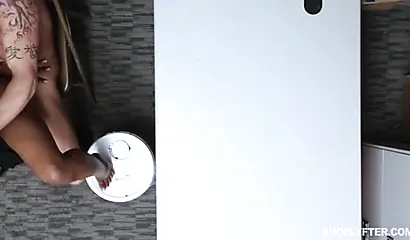 Horny Sarah Bank gets nailed in hardcore fashion in the mall office