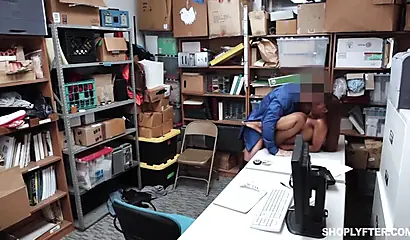 Black babe Sarah Bank takes a raging boner deep inside of her slit