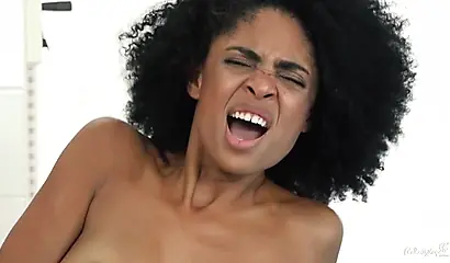 Hot black babe Luna Corazon fucks in a couple of different positions