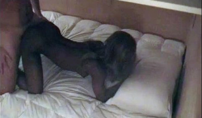 Black chick gets recorded by a hidden cam while riding her man