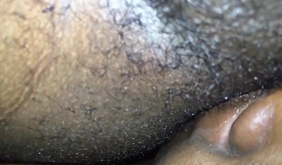Black babe takes a rock-solid staff in a fantastic closeup shot