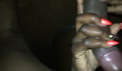 Black babe takes a rock-solid staff in a fantastic closeup shot