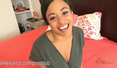 Horny Anya Ivy shows off her pussy and fingers it passionately