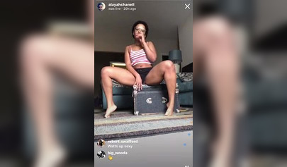 Horny amateur black babe shows off her impressive twerking skills