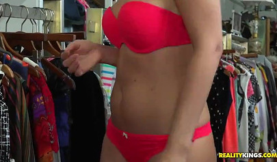 Hot Kelly Paige, Adrian Maya, and Avalon Heart try on dresses