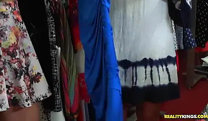 Hot Kelly Paige, Adrian Maya, and Avalon Heart try on dresses