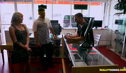 Nicole Bexley and Adrian Maya take care of a raging boner