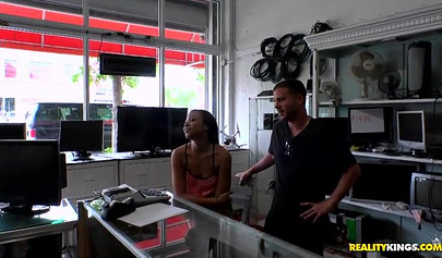 Nicole Bexley and Adrian Maya take care of a raging boner