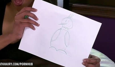 Naughty amateur black chick penetrates her hairy cunt with a toy