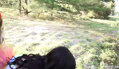 Maya Bijou spreads her legs so he can fuck her as hard as he can