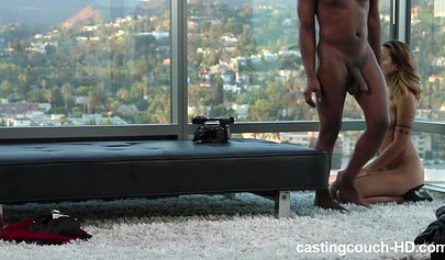 Cute princess sucks on a big black cock while recorded in POV