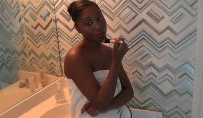 Irresistible black babe munches on a rock-solid black pecker like a pro