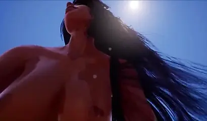 Sexy ebony girlfriend gives a fantastic blowjob and rides a cock at the beach