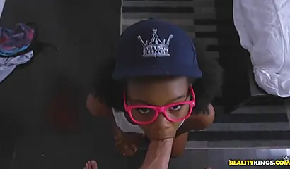 Astonishing black babe Haylee Wynters gets rammed by a white donger