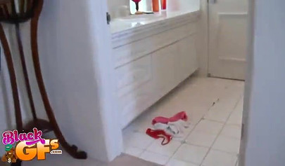 Girlfriend in sexy lingerie gets teased by her white lover