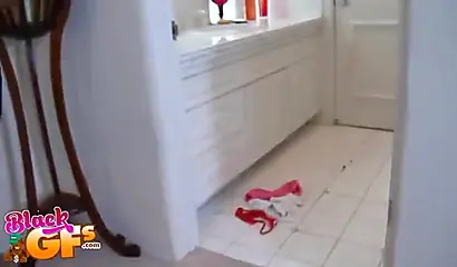 Girlfriend in sexy lingerie gets teased by her white lover