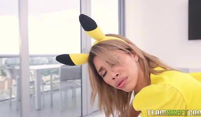 Pika girl Giselle Ambrosio gets rammed by a throbbing boner in hardcore fashion