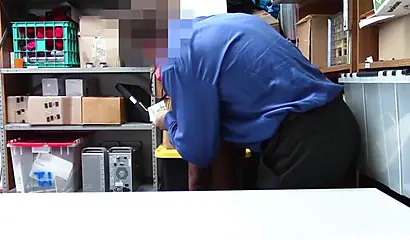 Sarah Bank gets caught by the cop who exposes her whole body