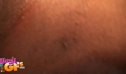 Black babe gives a fantastic blowjob in POV before shagging