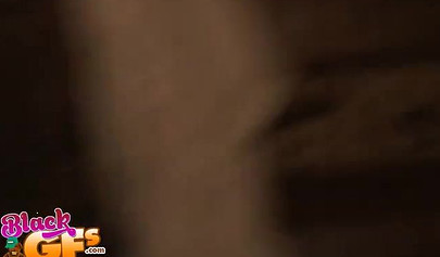 Black babe takes off her clothes and shows her curves