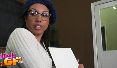 Hot babe displays her tits and ass before sucking and fucking