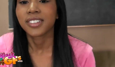 Hot babe displays her tits and ass before sucking and fucking