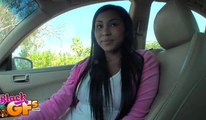 Hot babe displays her tits and ass before sucking and fucking