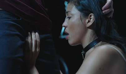 Lina Bembe gets her nipples twisted before sucking him off