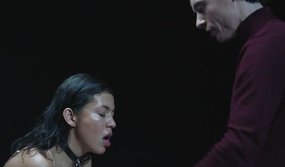 Lina Bembe gets her nipples twisted before sucking him off