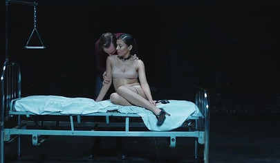 Sexy Lina Bembe gets interviewed before she strips her clothes