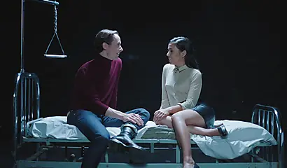 Sexy Lina Bembe gets interviewed before she strips her clothes